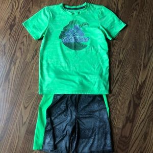 Adidas Boys Matching Athletic Shirt and Shorts